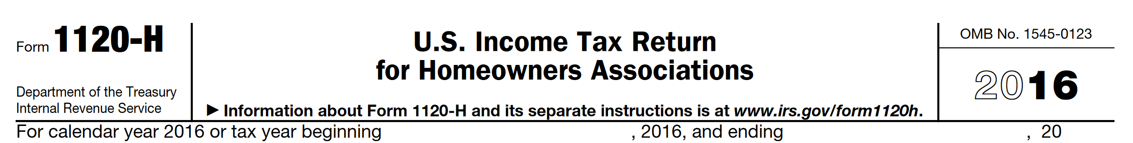 Form 1120-H test